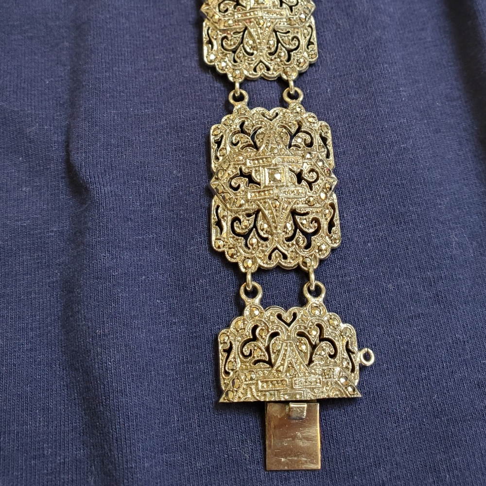 VTG silver(900) bracelet with marcasite